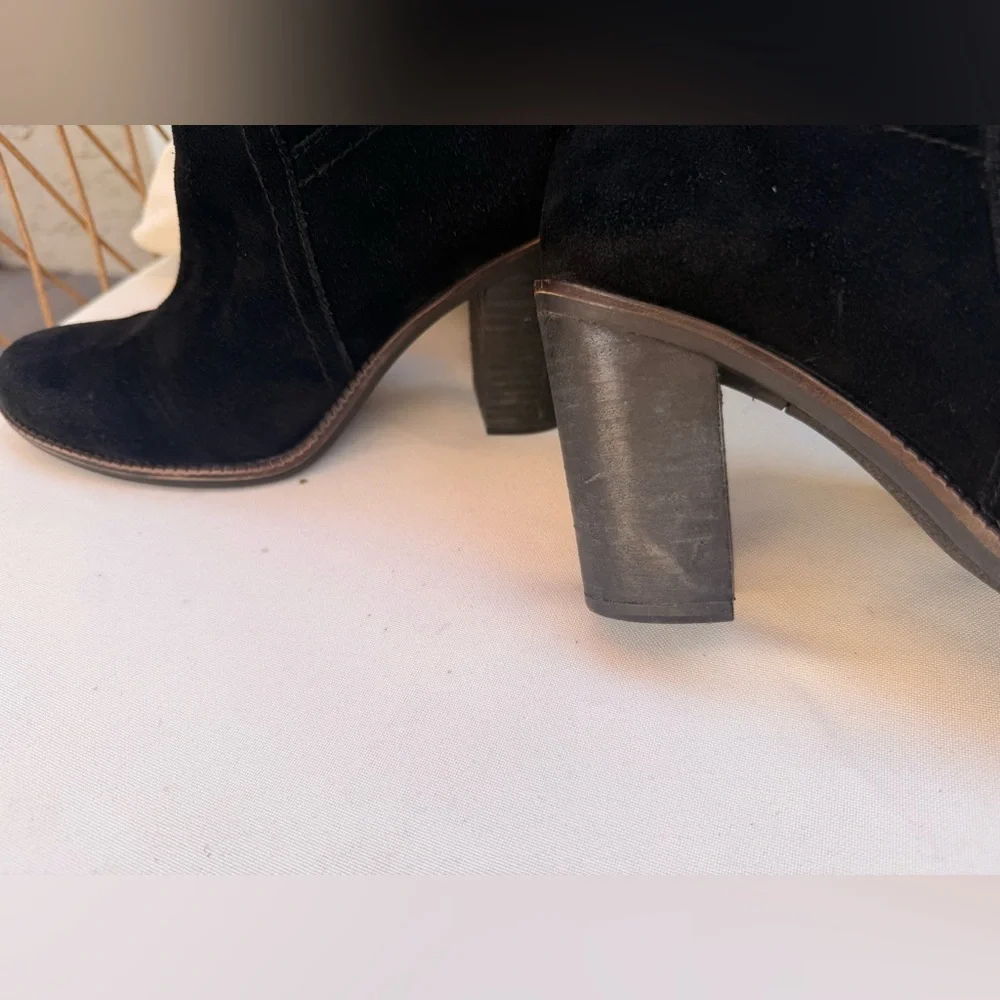 Franco Sarto Ellen Black Leather/Suede Over the Knee Boots